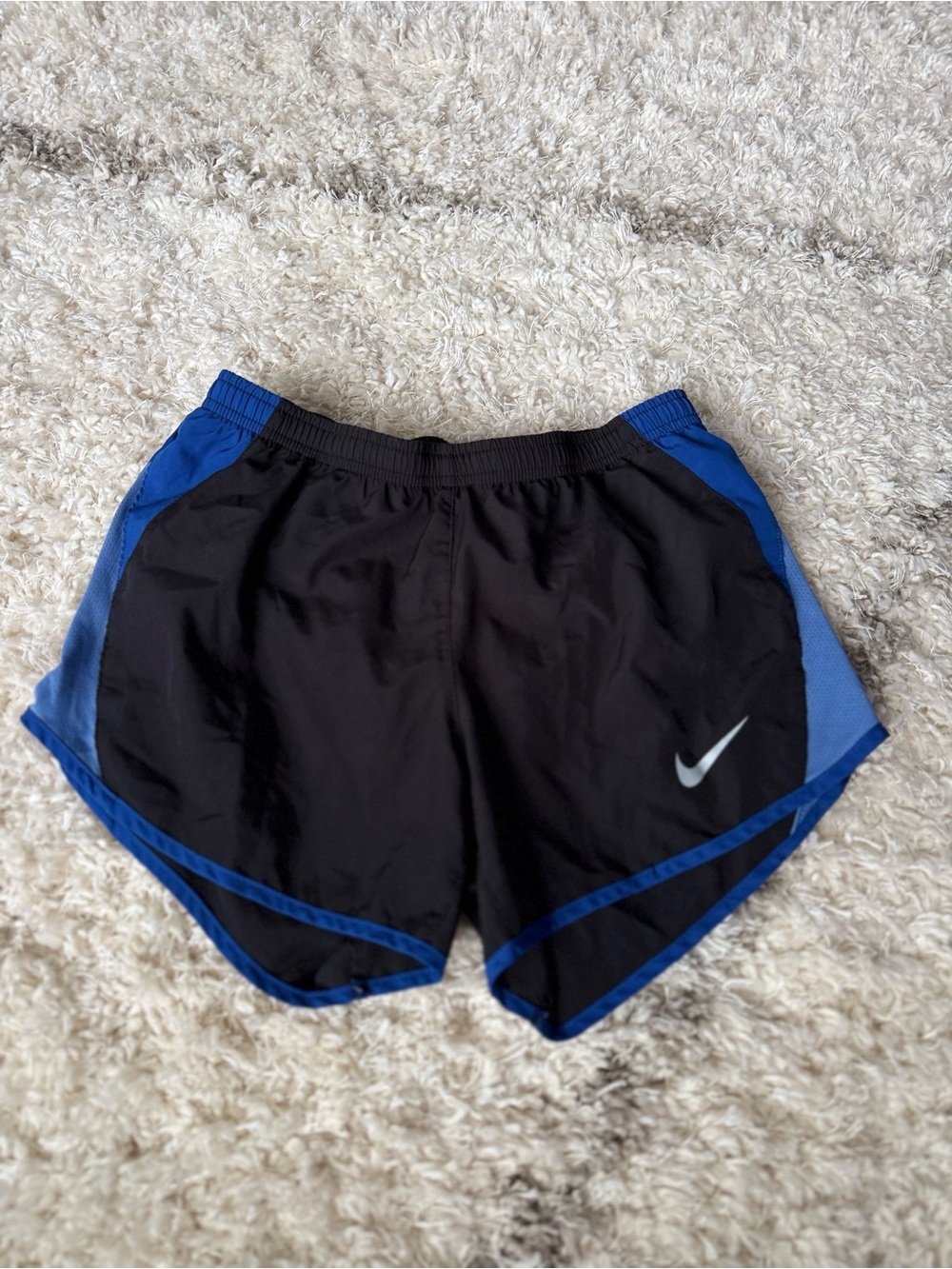 Nike Women's Dri-Fit Running Shorts Black Blue Size XS Activewear